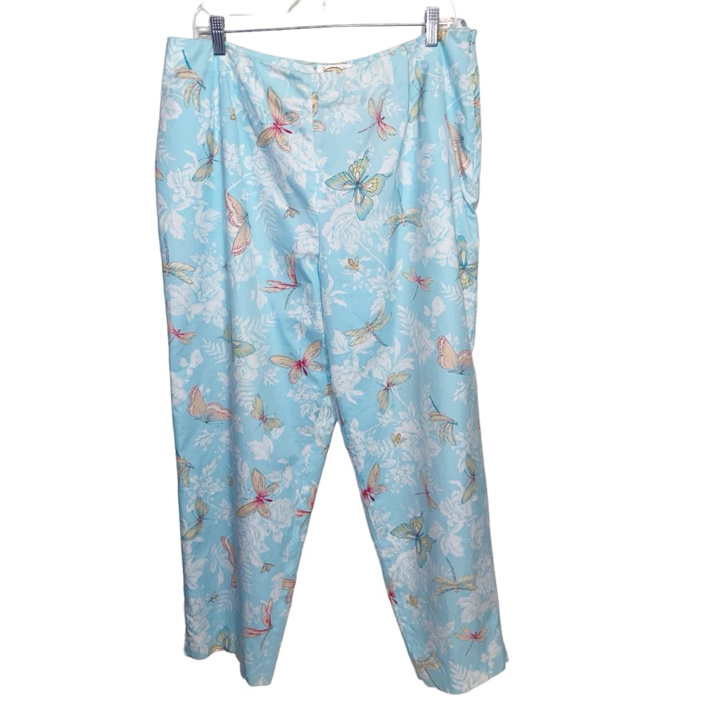 Vintage Talbots Pants Womens Plus Size 18 Floral Boho Butterfly Fairy Core